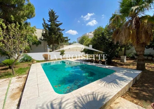 rez de chaussée À Louer à TUNIS - s+3 avec piscine à La Marsa - Immobiliere.tn