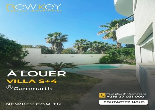 A Louer Villa S+4 à Gammarth